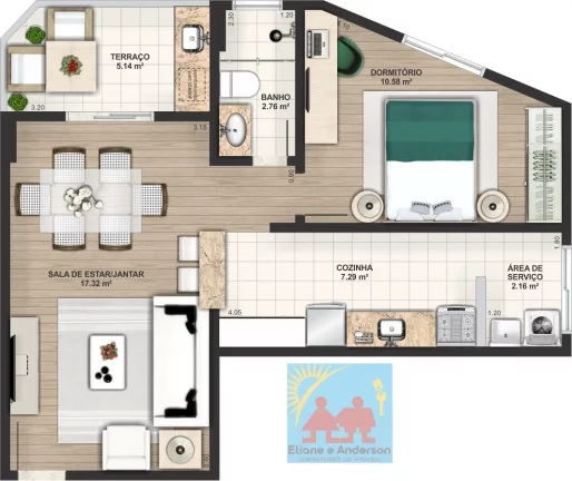 Imagem Apartamento com 2 dorms, Caiçara, Praia Grande - R$ 326 mil, Cod: 1027