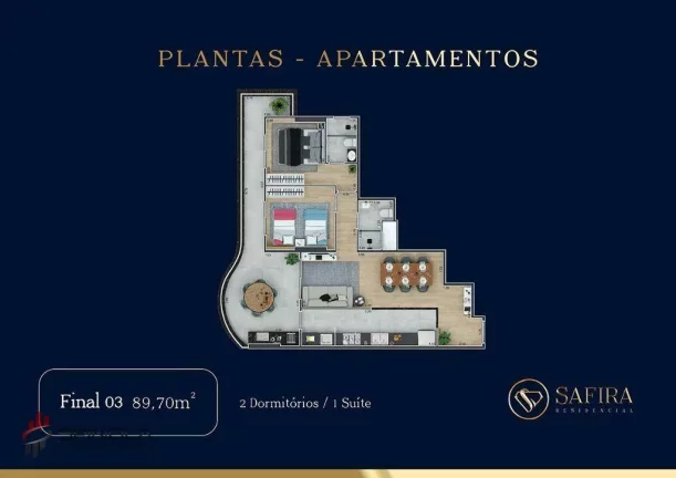 Imagem Cobertura com 3 dormitórios à venda, 149 m² por R$ 1.644.280,00 - Vila Guilhermina - Praia Grande/SP
