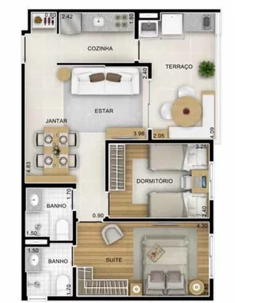 Imagem Apartamento à venda em São Paulo-SP, Vila Mascote: 2 quartos, 1 suíte, 2 banheiros, 1 vaga de garagem. Área de 62m² no Condomínio Start Vila Mascote.