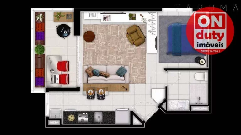 Imagem Apartamento com 1 quarto para alugar, 46 m² por R$ 6.000/mês - Boqueirão - Santos/SP