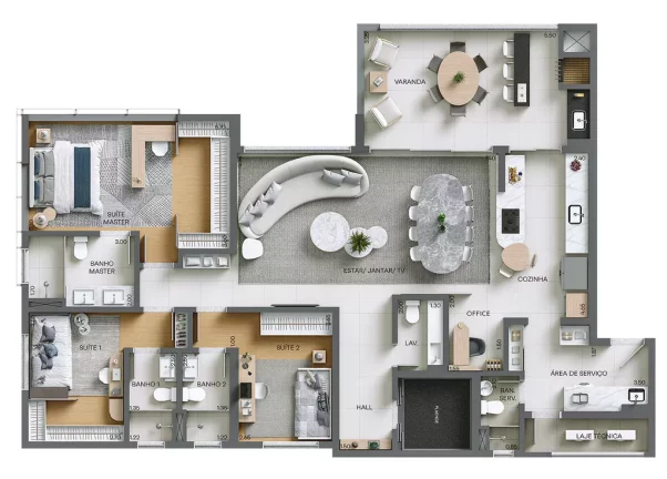 Imagem Átrio - Apartamento à venda no bairro Ecoville - Curitiba/PR