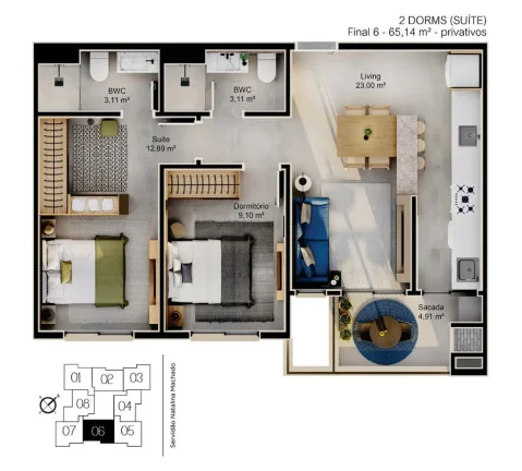 Imagem Apartamento 2 Dormitórios para venda em Florianópolis - SC