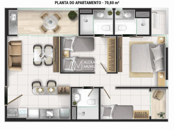 Imagem Aquarius Residence, apartamentos à venda na Praia de Iracema, Fortaleza-CE.