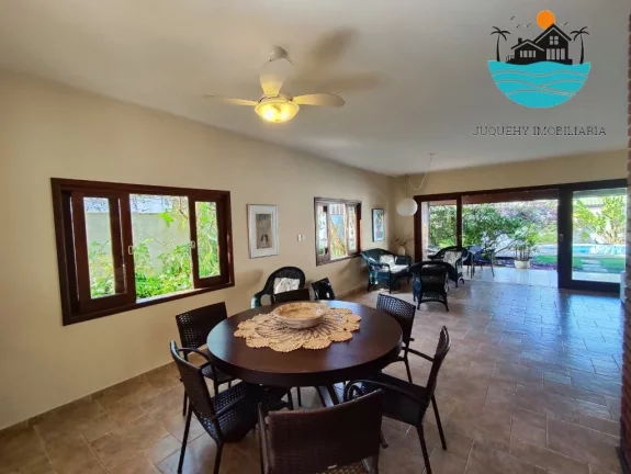 Imagem Casa para Alugar em Juquehy, 400 metros da praia, piscina, churrasqueira, 6 dormitórios, Max 15 pessoas | Juquehy Imobiliária