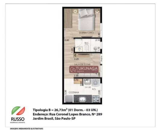 Imagem Apartamento à venda, 26 m² por R$ 220.000,00 - Jardim Brasil - São Paulo/SP