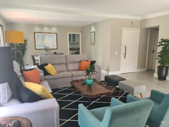 Imagem Apartamento 189 M², 4Q, 1 suíte, 2 salas, 3 banheiros, 3 vagas, piscina aquecida, academia, salão de festas, quadra, face norte, ensolarado.