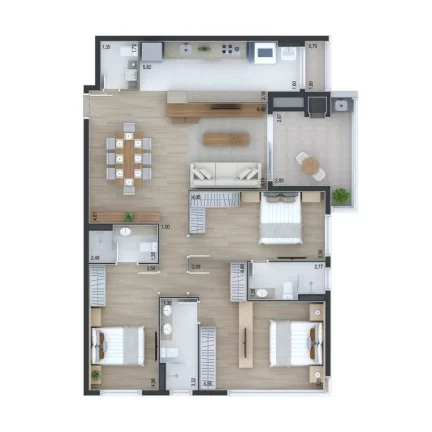 Imagem Apartamento para Venda em Curitiba, Ahú, 2 dormitórios, 1 suíte, 2 banheiros, 1 vaga
