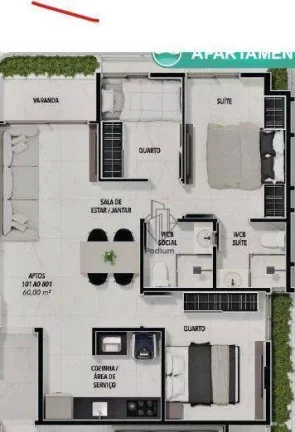 Imagem Apartamento com varanda/sacada a 200m da praia do Bessa/Jardim Oceania- AP2639