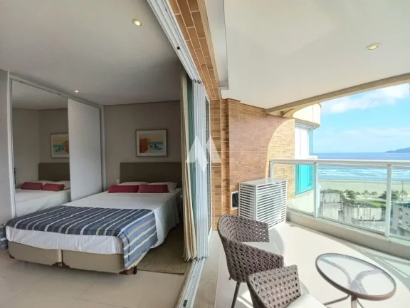Imagem Apartamento/flat mobiliado com 1 dormitório vista mar aluguel - Pompéia/Santos-SP