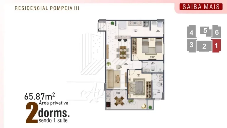 Imagem Apartamento na Planta para Venda em Praia Grande, Ocian, 2 dormitórios, 1 suíte, 1 banheiro, 1 vaga
