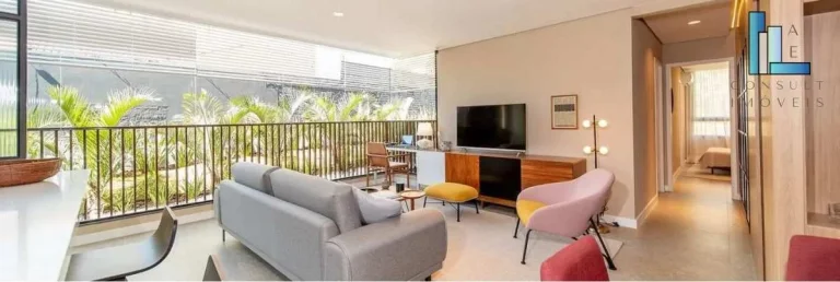 Imagem Apartamento à venda a 300 metros do metrô Brooklin com 86m2 - 2 suítes e vaga de garagem em São Paulo - SP