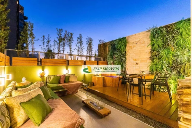 Imagem Cobertura duplex mobilhad para venda com 108 metros quadrados com 1 quarto em Cambuí - Campinas - SP
