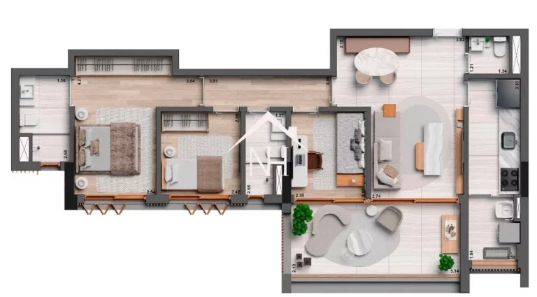 Imagem Apartamento de 91m no Jardim Paulista c/terraço gourmet,3 dormitórios(1 suíte),piscina,fitness,terraço salão de festas,coworkingt,2 vagas,bicicletário