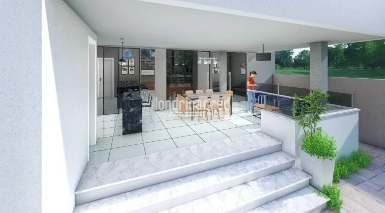 Imagem Casa em construção no Condomínio Araçari com 200m², 3 suítes, 5 banheiros, 2 vagas de garagem e localização privilegiada na Zona Leste de Londrina
