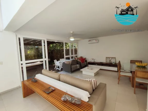 Imagem Casa Aluguel Temporada Juquehy, 80 metros da praia, piscina, churrasqueira, 4 suítes, acomoda 10 pessoas | Juquehy Imobiliária