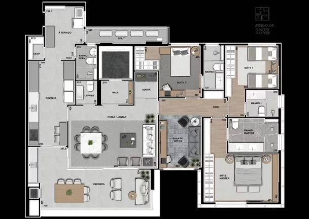 Imagem Authentique Plaenge - Apartamentos 193m² Com 3 Suítes Em Cuiabá