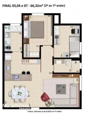 Imagem Apartamento para Venda em Curitiba, Rebouças, 2 dormitórios, 1 banheiro, 1 vaga