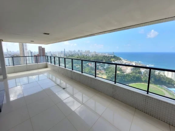 MANSÃO MONT SAINT MICHEL - 4 SUITES COM 275,09m² PRIVATIVOS - 04 VAGAS - VISTA MAR - ANDAR ALTO - NO PONTO MAIS NOBRE DE ONDINA por R$ 3.100.000,00