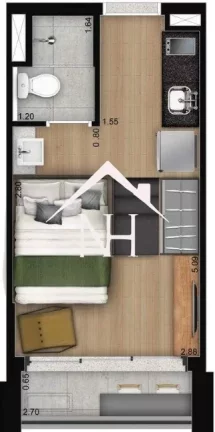 Imagem Studio de 24m com dormitório, terraço gourmet, quadra de squash, espaço gourmet, academia, piscina, sauna, coworking, bicicletário, lavanderia