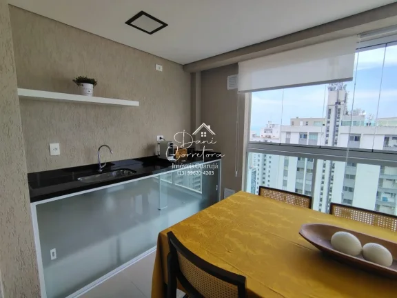 Imagem Apartamento novo com lazer em Guarujá-SP, Pitangueiras: 2 quartos, 1 suíte, 2 salas, 2 banheiros, 1 vaga, 80m². Venha conferir!