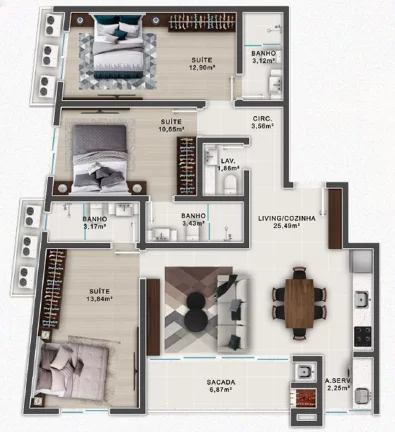 Imagem Sant Laurren - Apartamento à venda no bairro Canto Grande - Bombinhas/SC
