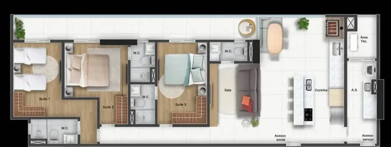 Imagem APARTAMENTO COM 192.45 m² - GUILHERMINA - PRAIA GRANDE SP