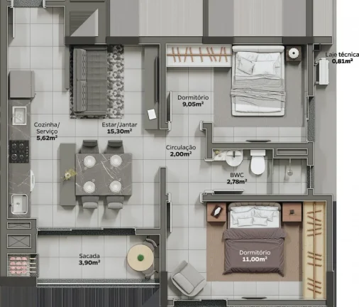 Imagem Apartamento na planta no Lídia Duarte em Camboriú.