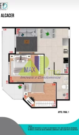 Imagem APARTAMENTO O2 DORMITÓRIOS/SACADA/SEM VAGA