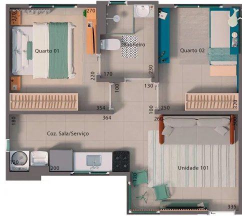 Imagem Apartamento para Venda em Itaboraí, Outeiro das Pedras, 2 dormitórios, 1 banheiro, 1 vaga