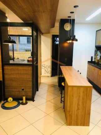 Imagem Studio bem distribuído, 1 dormitório, 1 banheiro, sala, home office, cozinha americana, quarto e c...