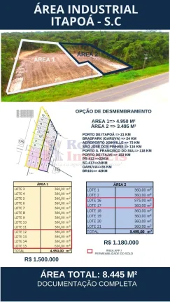 Imagem Excelente Área Comercial e Industrial à Venda em Itapoá - SC