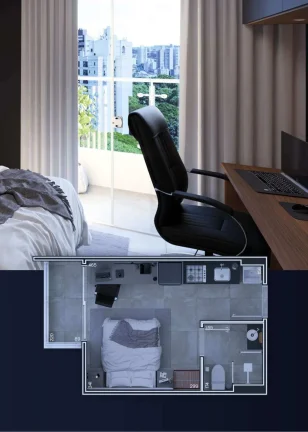 Imagem Studio à venda em Uberaba, Nossa Senhora da Abadia, com 1 quarto, 20m2