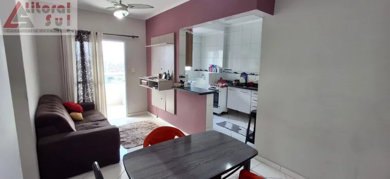 Imagem Apartamento à venda na Vila Assunção, Praia Grande-SP: 1 quarto, 1 sala, 1 banheiro, 1 vaga, 42m² de área!