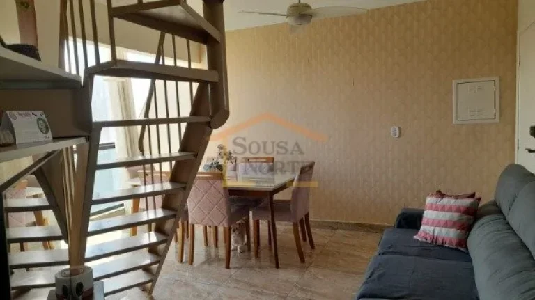 Imagem Apartamento com 3 dormitórios, sendo 2 no piso inferior e 1 no piso superior, 3 banheiros, sala par...