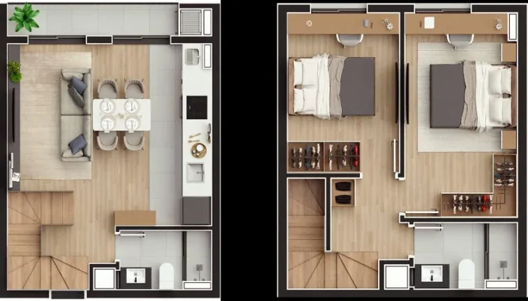 Imagem Hype - Cabral: Apartamento duplex com 2 quartos no cabral pronto para morar