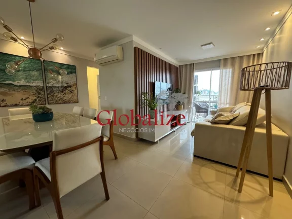 Imagem Apartamento mobiliado com varanda de 84 metros 1 suite 2 dormitórios 1 vaga coletiva suficiente localizado no Marapé Santos R$835.000,00