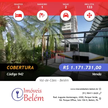 Imoveis Belém Vende Breeze Residence 2/4 Cobertura na Planta
