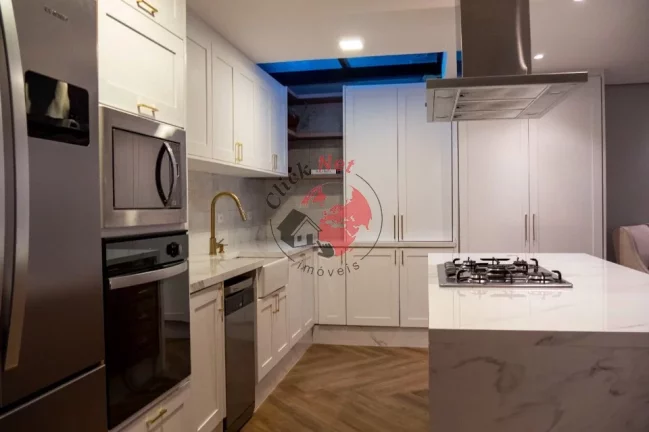 Imagem Sobrado em Condomínio, 190m²,Móveis planejados, 3 suítes ,espaço gourmet, 3 vagas. bairro Jardim em Santo André
