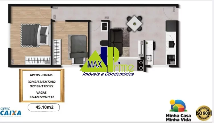 Imagem APARTAMENTO 34M²/02 D0RMITÓRIOS/SACADA/