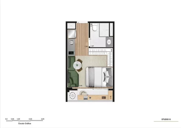 Apartamento para Venda em São Paulo, Pinheiros, 1 dormitório, 1 banheiro