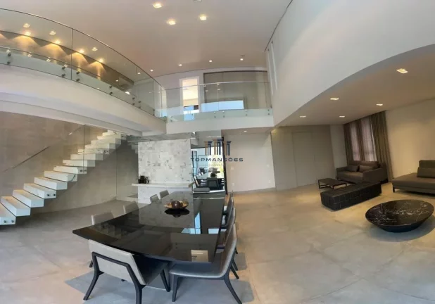 Imagem Excelente casa alto padrão mobiliada com piscina e spa, 3 suítes em Alphaville V