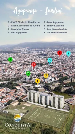Imagem APARTAMENTO COM 61 M² À VENDA, RESIDENCIAL CONQUISTA AGAPEAMA, JUNDIAÍ SP