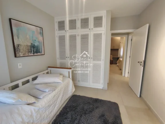 Imagem Apartamento atualizado e reformado com vista para o mar e lazer, 3 quartos com suíte e 2 vagas na Pitangueiras, Guarujá-SP - 165m² de área.