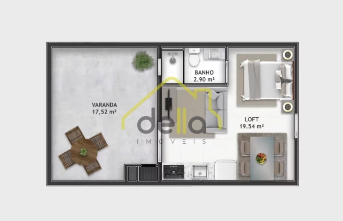 Imagem Apartamento Studio à venda no bairro Saguaçu!!