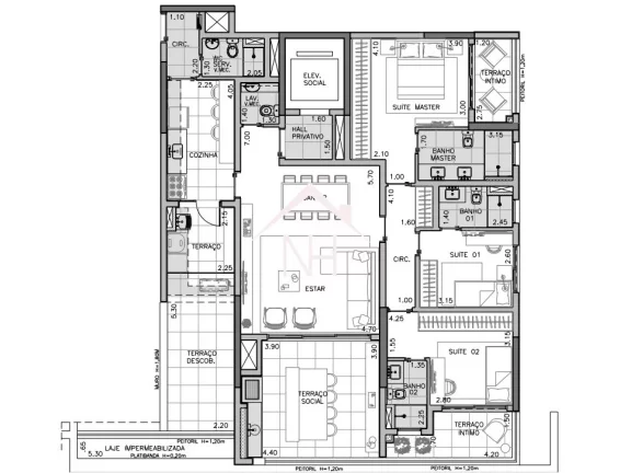 Imagem apartamento garden de 170m c/3 suítes (2 com terraço privativo), terraço gourmet, solarium, 2 vagas, piscinas, playground, fitness, quadra, espaço pet