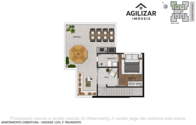 Imagem Apartamento 02 quartos, sendo 01 suíte - 704 - Santa Branca