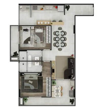 Imagem APARTAMENTO COM 84.64 m² - AVIAÇÃO - PRAIA GRANDE SP