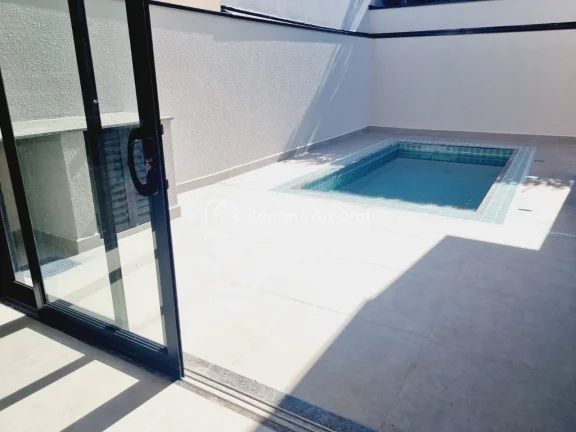 Imagem Casa térrea com 3 suítes, piscina e escritório no Condomínio Reserva Real, Parque Brasil 500, Paulínia