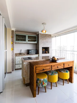 Imagem LINDO APARTAMENTO MOBILIADO 136,00 M ÁREA ÚTIL REFORNADO 3 SUÍTES VARANDA GOURMET ENVIDRAÇADA CINEMA SAUNA 2 VAGAS CONDOMÍNIO VÁRIOS ATRATIVOS