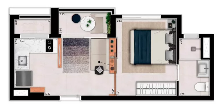 Imagem Blend Santa Cecília | 2 dormitórios de Luxo 44,84m² a 3 min. da estação de metrô